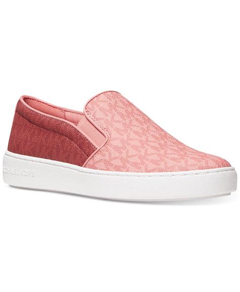 michael michael kors keaton slip-on logo sneakers champagne|Michael Kors leather slip ons.